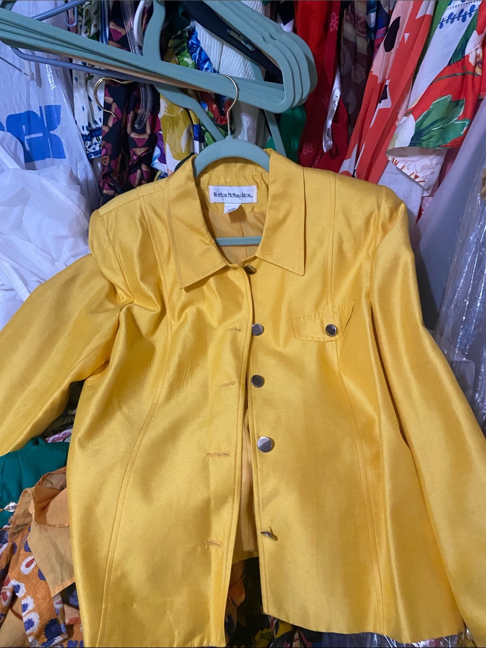 Norton McNaughton Bright Yellow Satin Blazer